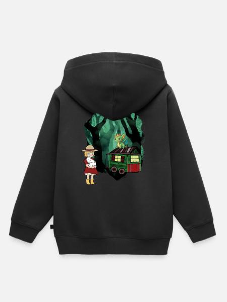 Märchen Märchenfigur Drache Wald Abenteuer - Kinder Premium Organic Hoodie - Schwarz