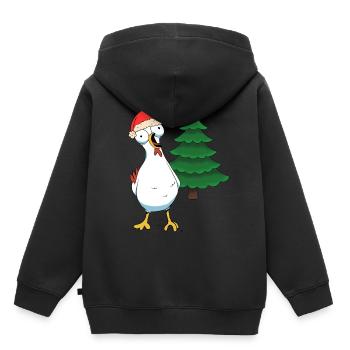 Santa Huhn Hühner Weihnachtsmann Hühnerstall - Kinder Premium Organic Hoodie - Schwarz - Hinten - AI Model Kid Male (0cm)