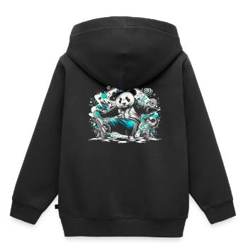 Breakdancing Breakdance Panda - Sweat Premium à capuche enfant bio - noir - Dos - AI Model Kid Male (0cm)