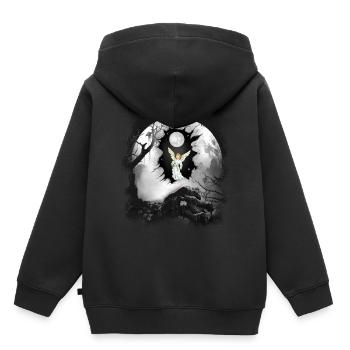 spirituel, ange, protecteur, ange gardien, lune - Sweat Premium à capuche enfant bio - noir - Dos - AI Model Kid Male (0cm)