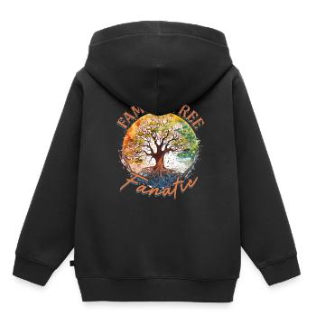 Généalogie Généalogie Fanatique de l’arbre généalogique - Sweat Premium à capuche enfant bio - noir - Dos - AI Model Kid Male (0cm)