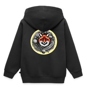 Renard Renards Planète Planète - Sweat Premium à capuche enfant bio - noir - Dos - AI Model Kid Male (0cm)