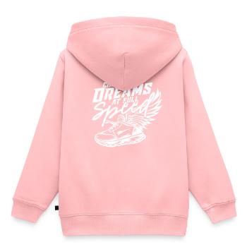 Sprint Leichtathletik Sprinten - Kinder Premium Organic Hoodie - Rosa - Hinten - AI Model Kid Female (0cm)