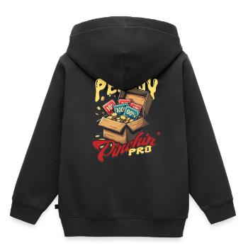 Coupon de coupon Penny Pinchin' Pro - Sweat Premium à capuche enfant bio - noir - Dos - AI Model Kid Male (0cm)