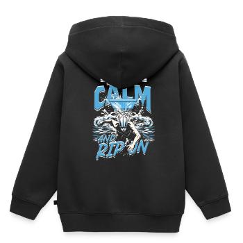 Saut De Tremplin Restez Calme Et Déchirez - Sweat Premium à capuche enfant bio - noir - Dos - AI Model Kid Male (0cm)