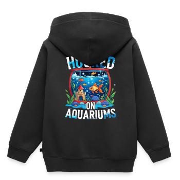 Aquarium Aquaristik Accro aux aquariums - Sweat Premium à capuche enfant bio - noir - Dos - AI Model Kid Male (0cm)