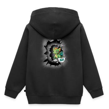 Bébé Dragon Oeuf Coquille Enfant Enfant Naissance Oeuf - Sweat Premium à capuche enfant bio - noir - Dos - AI Model Kid Male (0cm)