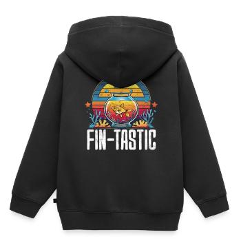 Aquarium aquatique - Sweat Premium à capuche enfant bio - noir - Dos - AI Model Kid Male (0cm)