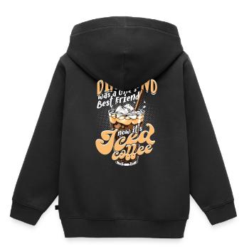 Freundin Iced Coffee Ehefrau Valentinstag - Kinder Premium Organic Hoodie - Schwarz - Hinten - AI Model Kid Male (0cm)