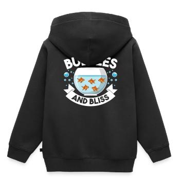 Aquarium aquatique - Sweat Premium à capuche enfant bio - noir - Dos - AI Model Kid Male (0cm)