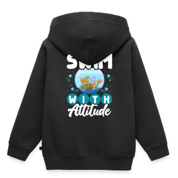 Aquarium aquatique - Sweat Premium à capuche enfant bio - noir - Dos - AI Model Kid Male (0cm)