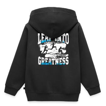 Saut en longueur Saut dans la grandeur - Sweat Premium à capuche enfant bio - noir - Dos - AI Model Kid Male (0cm)