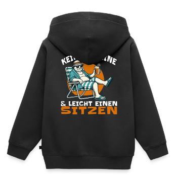 Keine Termine und leicht einen sitzen - Kinder Premium Organic Hoodie - Schwarz - Hinten - AI Model Kid Male (0cm)