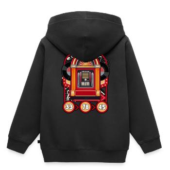 Jukebox Collector 33 78 45 - Sweat Premium à capuche enfant bio - noir - Dos - AI Model Kid Male (0cm)
