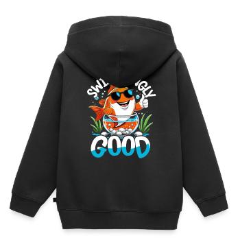 Aquarium aquatique - Sweat Premium à capuche enfant bio - noir - Dos - AI Model Kid Male (0cm)