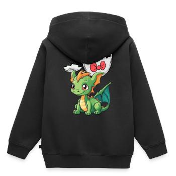 Baby Drache Drachen Ei Eierschale schlüpfen Kind - Kinder Premium Organic Hoodie - Schwarz - Hinten - AI Model Kid Male (0cm)