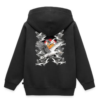 Coast, Sunset, Seagull, Seagulls, Seabirds - Kids Premium Organic Hoodie - black - Back - AI Model Kid Male (0cm)