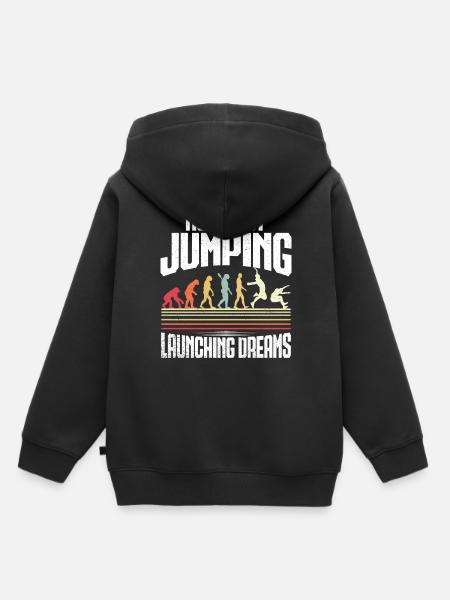 Weitsprung Weitspringen - Kinder Premium Organic Hoodie - Schwarz