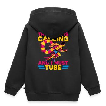 Tube de rivière Pare-chocs intérieur de tube - Sweat Premium à capuche enfant bio - noir - Dos - AI Model Kid Male (0cm)