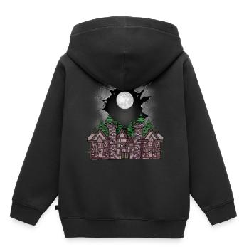 Château médiéval forteresse enfants enfant conte de fées - Sweat Premium à capuche enfant bio - noir - Dos - AI Model Kid Male (0cm)