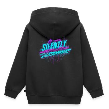 Linguiste informaticien corrigeant silencieusement votre grammaire - Sweat Premium à capuche enfant bio - noir - Dos - AI Model Kid Male (0cm)