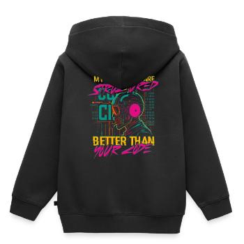 Les phrases du linguiste computationnel valent mieux que le code - Sweat Premium à capuche enfant bio - noir - Dos - AI Model Kid Male (0cm)