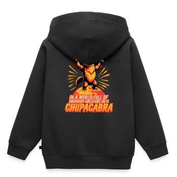 Cryptide de Chupacabra Cryptozoologie - Sweat Premium à capuche enfant bio - noir - Dos - AI Model Kid Male (0cm)