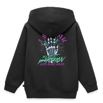 Linguiste informaticien, Python courant et sarcasme - Sweat Premium à capuche enfant bio - noir - Dos - AI Model Kid Male (0cm)