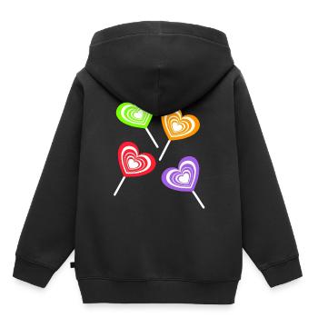Lollie Lollies Enfants Enfant Rétro Vintage Années 80 Années 90 - Sweat Premium à capuche enfant bio - noir - Dos - AI Model Kid Male (0cm)