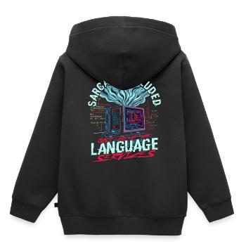 Linguiste informaticien - Sweat Premium à capuche enfant bio - noir - Dos - AI Model Kid Male (0cm)