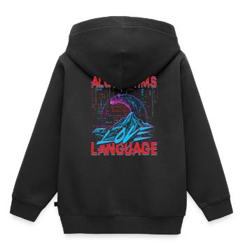 Les algorithmes de linguiste computationnel sont mon langage d’amour - Sweat Premium à capuche enfant bio - noir - Dos - AI Model Kid Male (0cm)