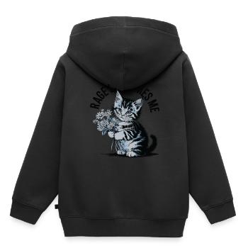 Rage Consumes Me Cat - Kids Premium Organic Hoodie - black - Back - AI Model Kid Male (0cm)