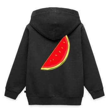 Melon, Melons, Été, Fruit, Fruit - Sweat Premium à capuche enfant bio - noir - Dos - AI Model Kid Male (0cm)