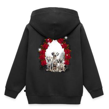 Chien Chiens Enfants Enfant - Sweat Premium à capuche enfant bio - noir - Dos - AI Model Kid Male (0cm)