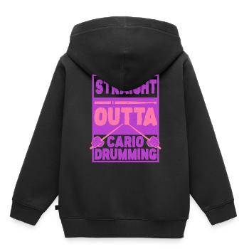 Cardio Drummer Cardio Drumming - Sweat Premium à capuche enfant bio - noir - Dos - AI Model Kid Male (0cm)