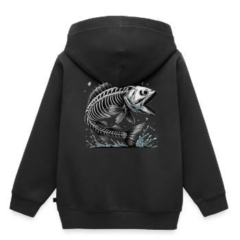 Poisson osseux maléfique des profondeurs - Sweat Premium à capuche enfant bio - noir - Dos - AI Model Kid Male (0cm)