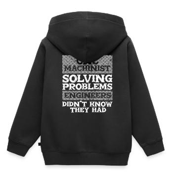 Opérateur de machine de découpe routeur CNC - Sweat Premium à capuche enfant bio - noir - Dos - AI Model Kid Male (0cm)