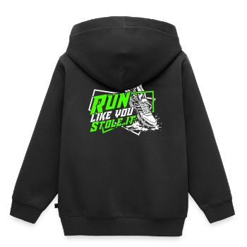 Marathon Marathons Coureurs Running - Sweat Premium à capuche enfant bio - noir - Dos - AI Model Kid Male (0cm)