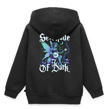 Fairycore Fée Gothique Sérénade Des Ténèbres - Sweat Premium à capuche enfant bio - noir - Dos - AI Model Kid Male (0cm)