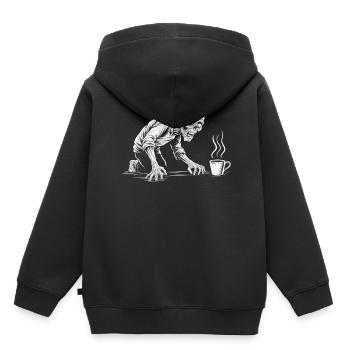 Zombie Undead Coffee Lover Horror Death Decaf - Kinder Premium Organic Hoodie - Schwarz - Hinten - AI Model Kid Male (0cm)
