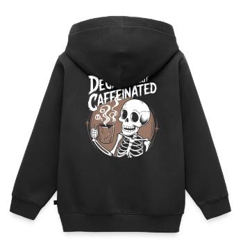Death Decaf Dark Humor Funny Skeleton Coffee Lover - Kids Premium Organic Hoodie - black - Back - AI Model Kid Male (0cm)