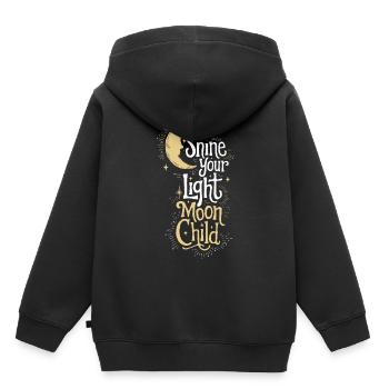 Enfant de la lune Lunatique Gothique Sorcière Lunaire Amant - Sweat Premium à capuche enfant bio - noir - Dos - AI Model Kid Male (0cm)