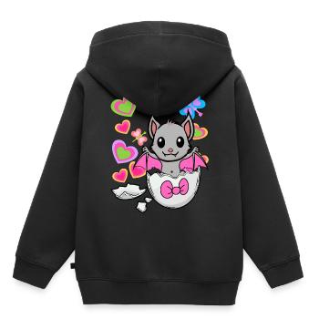 Fledermaus Eierschale Geburt Ei Kinder Kind - Kinder Premium Organic Hoodie - Schwarz - Hinten - AI Model Kid Male (0cm)
