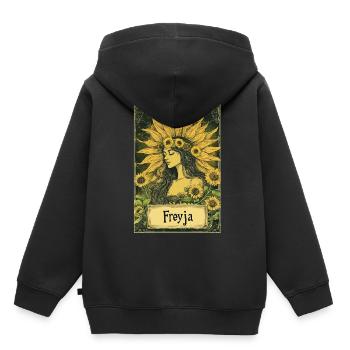Norse Goddess Freyja Viking Boho Sunflower Tarot C - Kids Premium Organic Hoodie - black - Back - AI Model Kid Male (0cm)