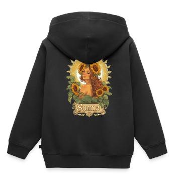 Sunna Norse Goddess Boho Sunflower Summer Solstice - Kids Premium Organic Hoodie - black - Back - AI Model Kid Male (0cm)