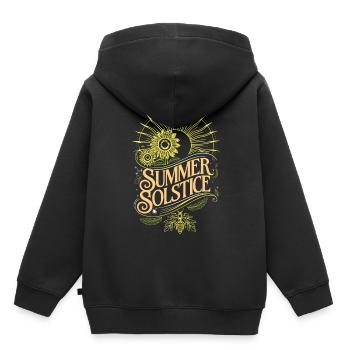 Mystical Summer Solstice Boho Sunflower Hippie Wit - Kids Premium Organic Hoodie - black - Back - AI Model Kid Male (0cm)