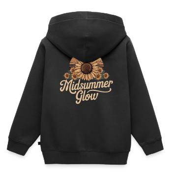 Midsummer Glow Retro Sunflower Mystical Summer Sol - Kids Premium Organic Hoodie - black - Back - AI Model Kid Male (0cm)