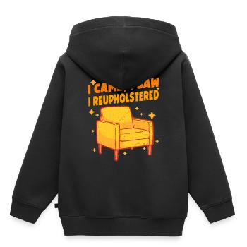 Polsterer Polsterin I Came I Saw I Reupholstered - Kinder Premium Organic Hoodie - Schwarz - Hinten - AI Model Kid Male (0cm)