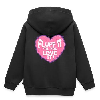 Polsterer Polsterin Fluff It Til You Love It - Kinder Premium Organic Hoodie - Schwarz - Hinten - AI Model Kid Male (0cm)