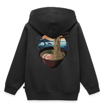 Art japonais du ramen - Sweat Premium à capuche enfant bio - noir - Dos - AI Model Kid Male (0cm)